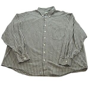 VTG Johnny Cotton Button Up Shirt Plaid Checkered Long Sleeve USA Made Mens XL